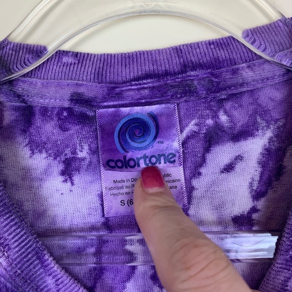 Colortone Kid’s Purple Tie Dye Short Sleeve Tee - Picture 3 of 5